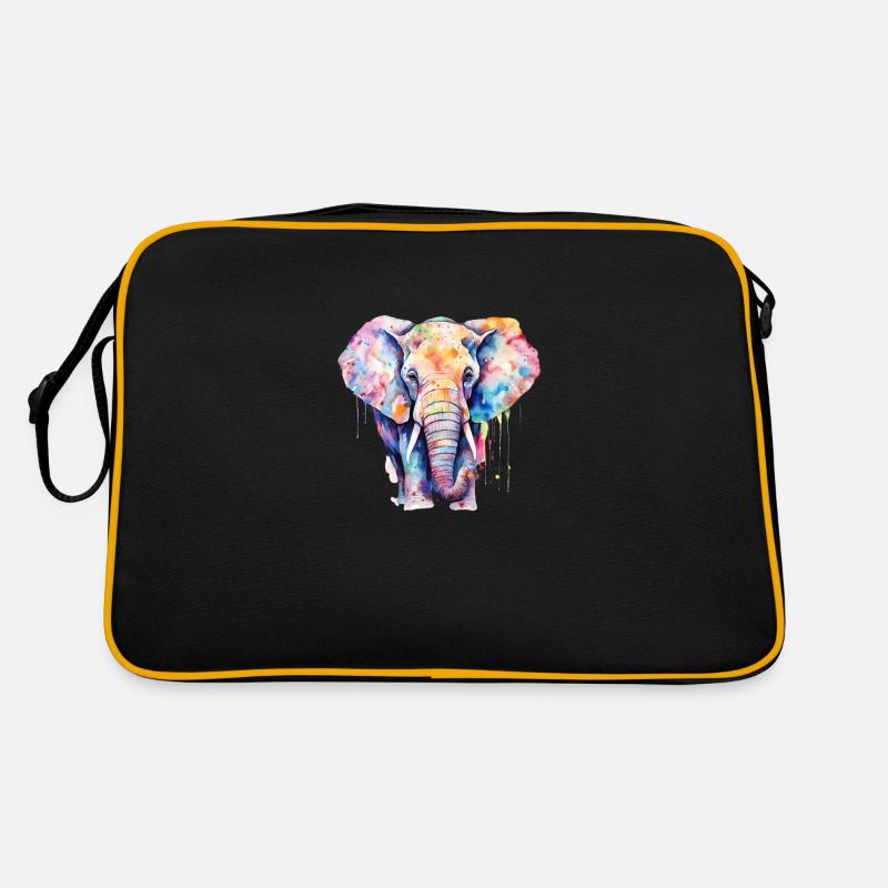 Wasserfarbe Elefant Retro Tasche