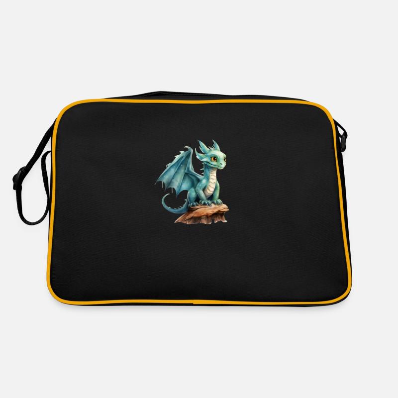 Wasserfarben Drache Retro Tasche