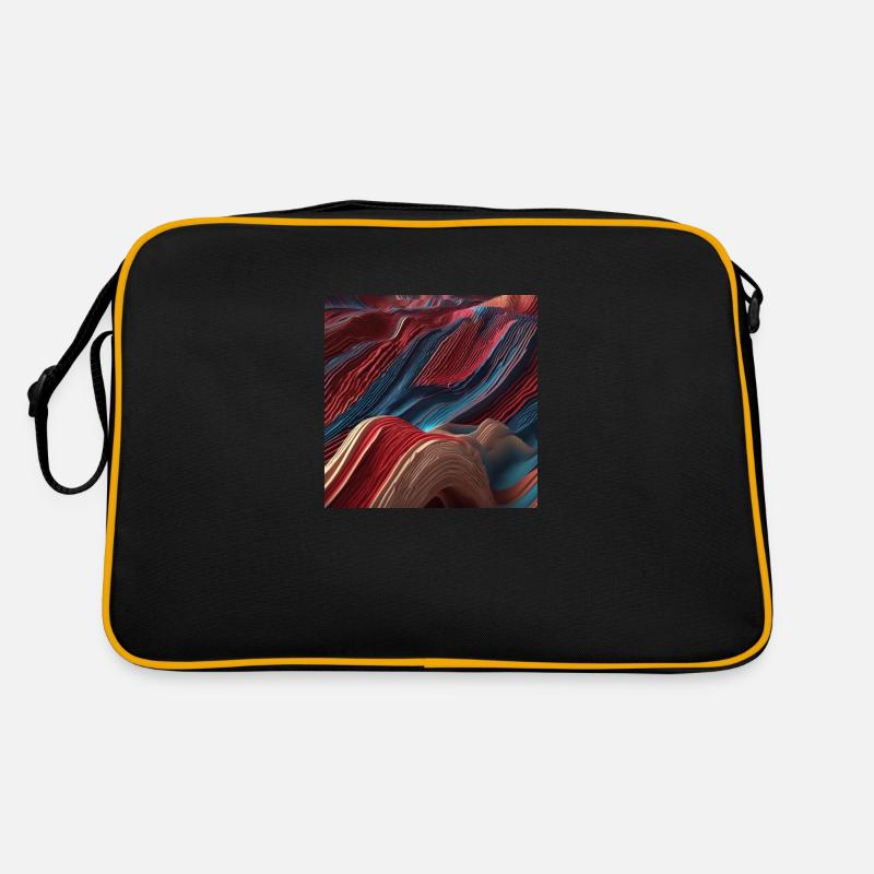 bunte berge - Retro Tasche - Schwarz/Gold