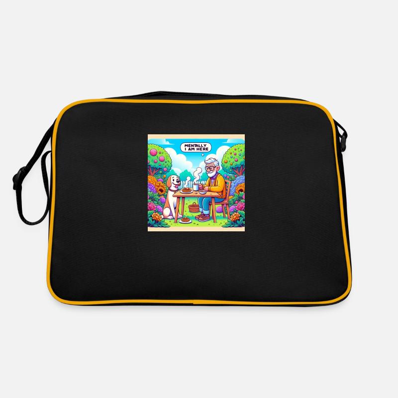 Friedlicher Großvater - mentally I am here Retro Tasche