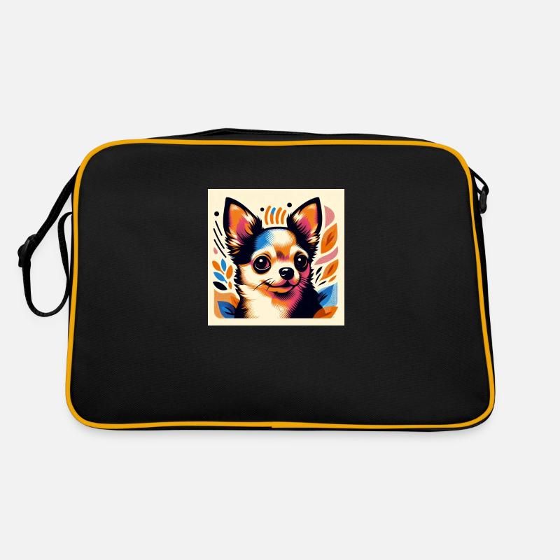Chihuahua Risographie Vektorstyle 2 Retro Tasche