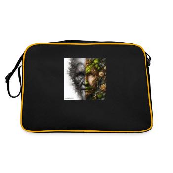 Mutter und Vater Erde - Retro Tasche - Schwarz/Gold - Hinten