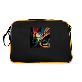 Vorstadtleben - Retro Tasche - Schwarz/Gold - Hinten