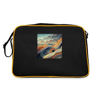 Futuristic sea - Retro Bag - black/gold - Back
