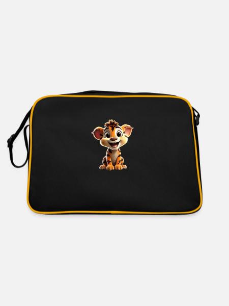 Merry Lion Cub - Retro Bag - black/gold - Back