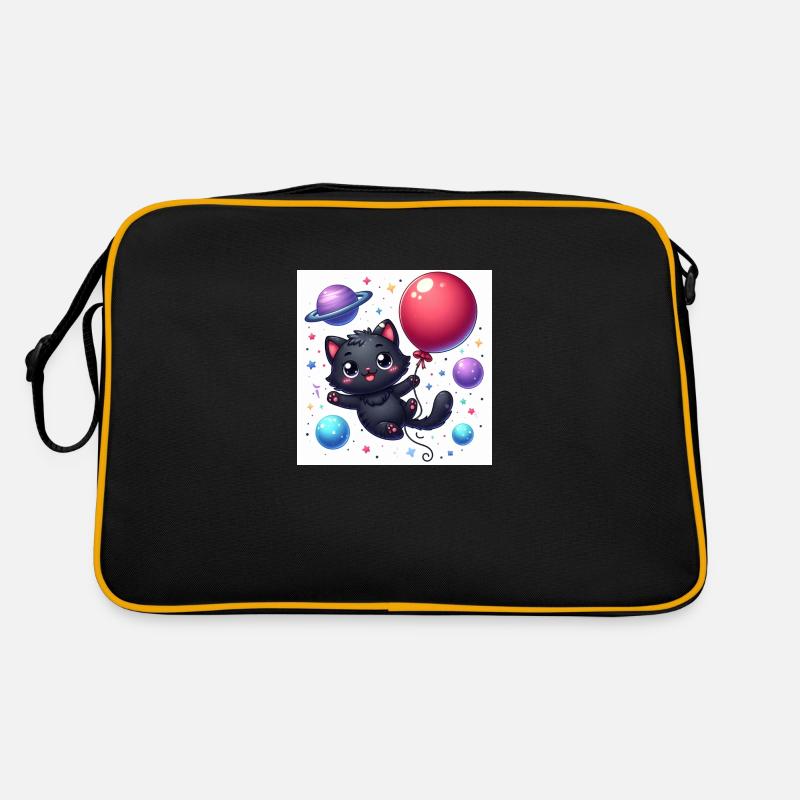 Space Kitty avec ballon rouge dans l’espace Sac Retro