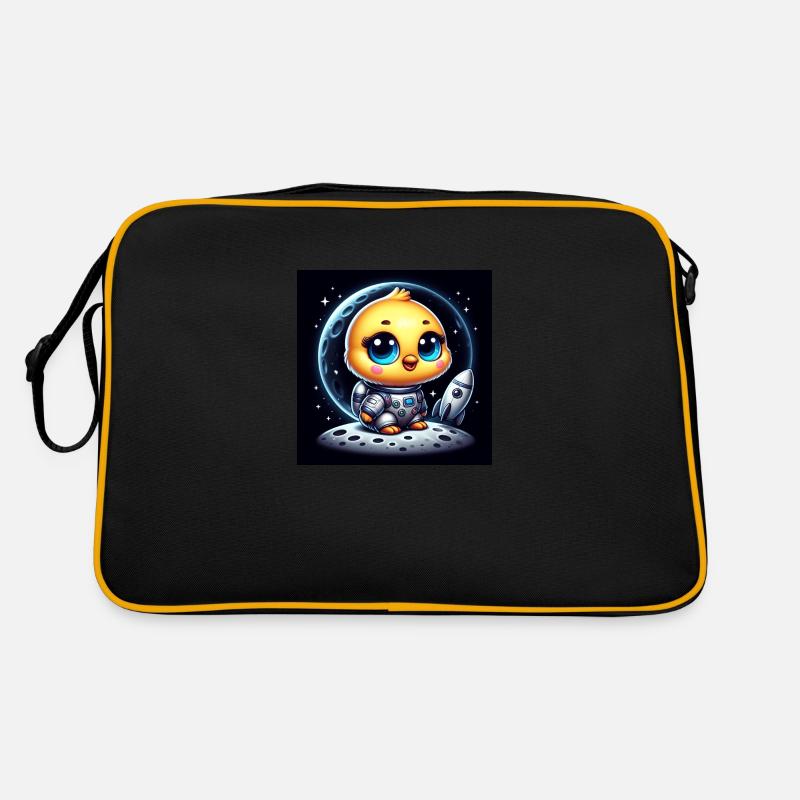 Space chick with rocket in space Retro Bag