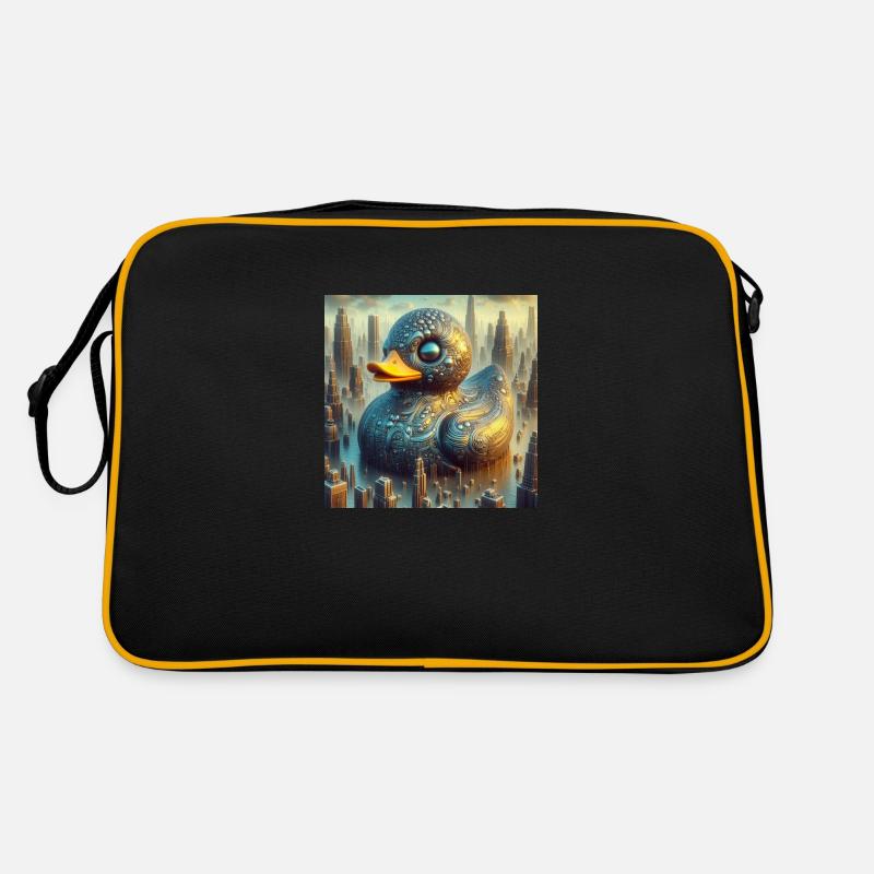 Bath Duck Black Surreal Abstract Retro Bag