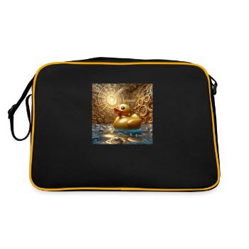 Bath Duck in Gold in Risograph Hyperrealism - Retro Bag - black/gold - Back