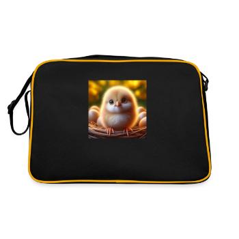 poussin 3D Hyperréalisme Jaune Blanc avec des boules - Sac Retro - noir/or - Dos