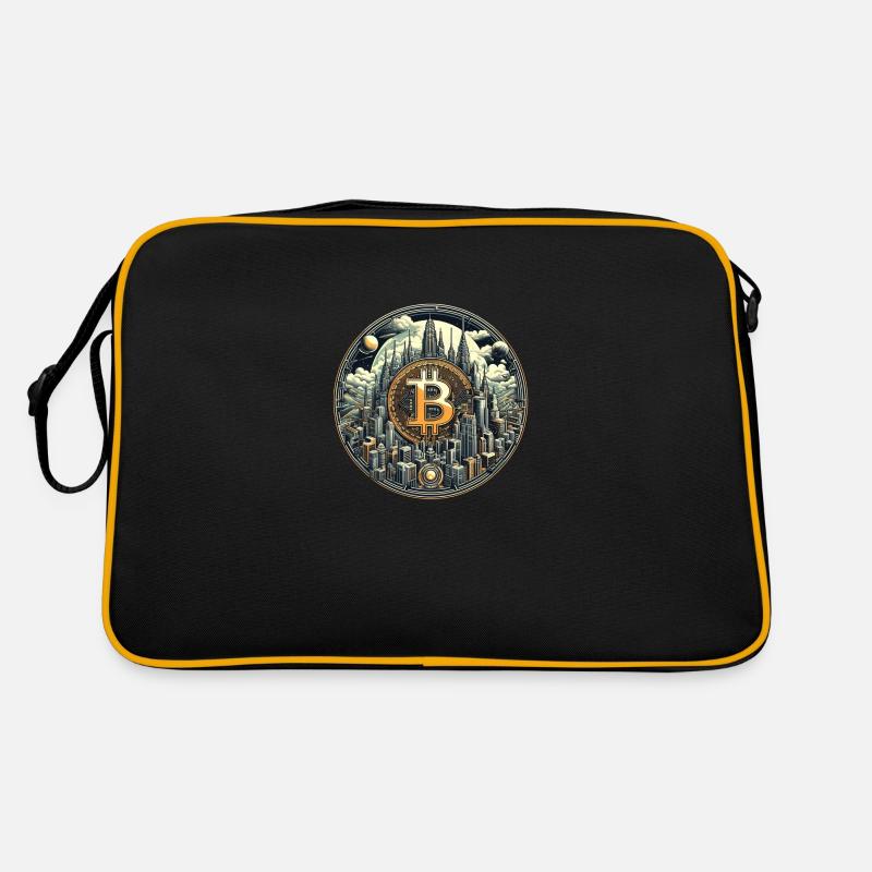 Bitcoin Metropolis - Retro Tasche - Schwarz/Gold