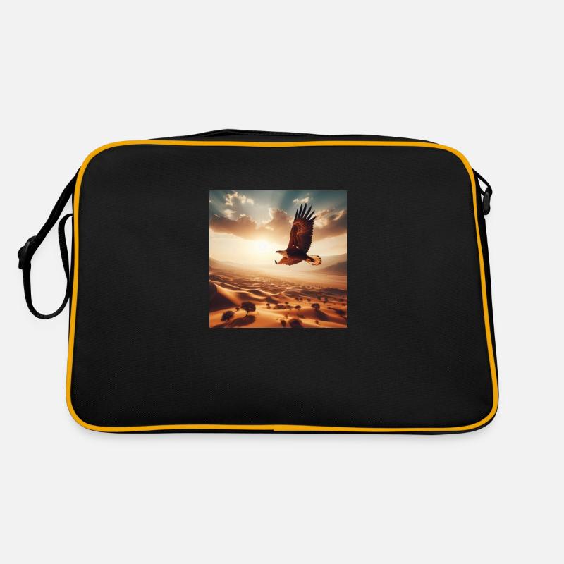 A majestic eagle soaring above the desert A Sac Retro