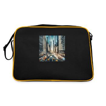 New Yorker Straße - Retro Tasche - Schwarz/Gold - Hinten