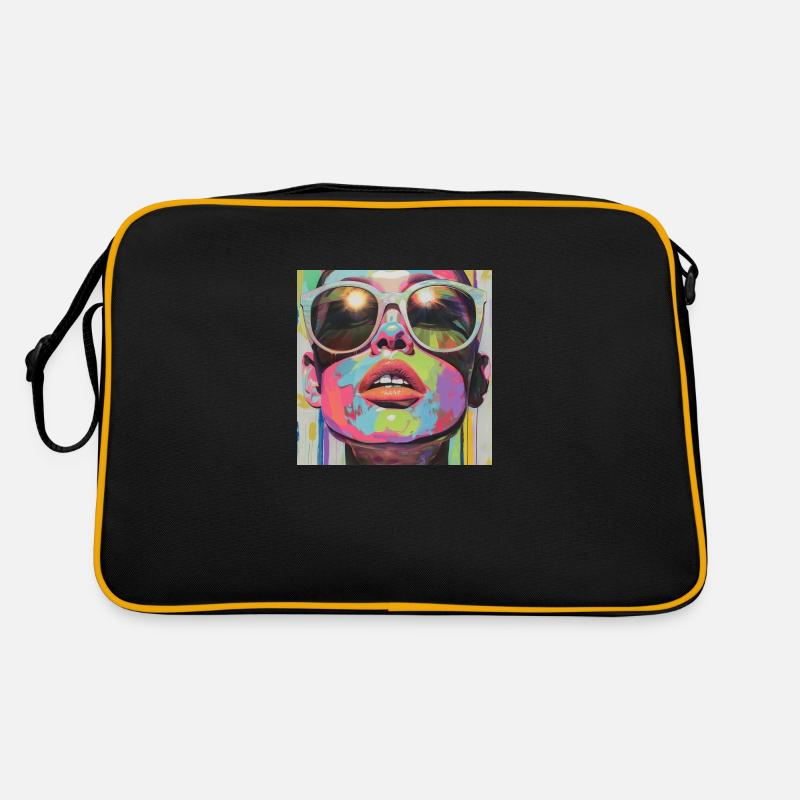 Psychedelic Shades - Retro Tasche - Schwarz/Gold
