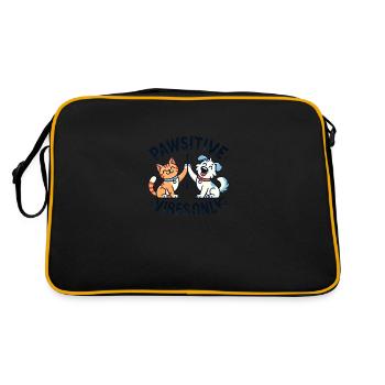 Pawsitive Vibes Only - Cats and Dogs Design - Retro Bag - black/gold - Back