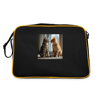 Two cats - Retro Bag - black/gold - Back