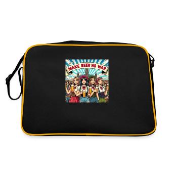 MAKE BEER NO WAR4 - Retro Tasche - Schwarz/Gold - Hinten