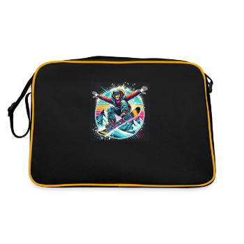 Snowboard Jump - Retro Bag - black/gold - Back