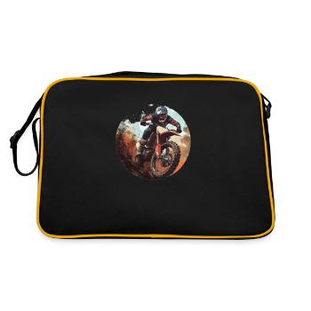 Grenzenlose Freiheit auf dem Motocross erleben - Retro Tasche - Schwarz/Gold - Hinten
