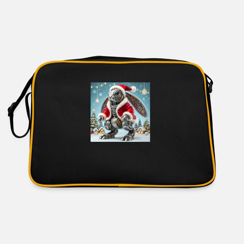 Weihnachtshase - Retro Tasche - Schwarz/Gold