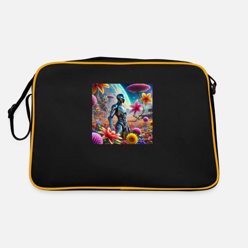Hippieroboter Retro Tasche