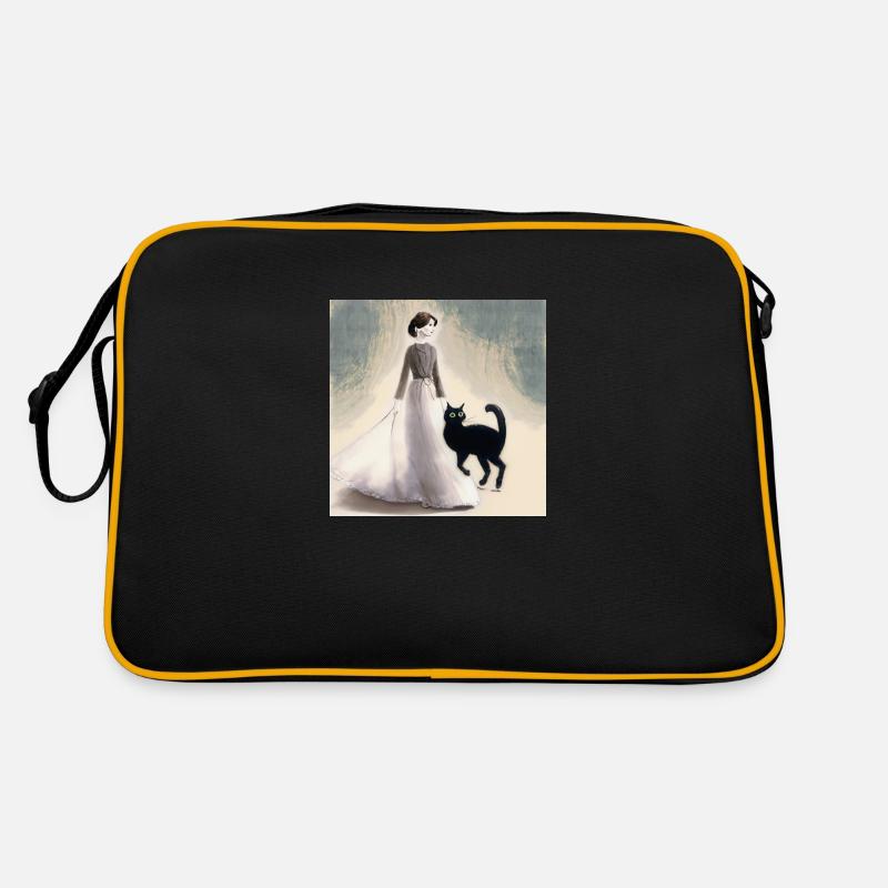 À propos d’un chat qui... - Sac Retro - noir/or