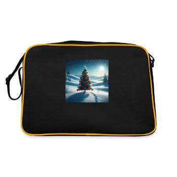 Weihnachtsbaum - Retro Tasche - Schwarz/Gold - Hinten