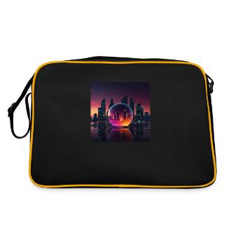 Moderne Stadt - Zwei Spiralen - Retro Tasche - Schwarz/Gold - Hinten