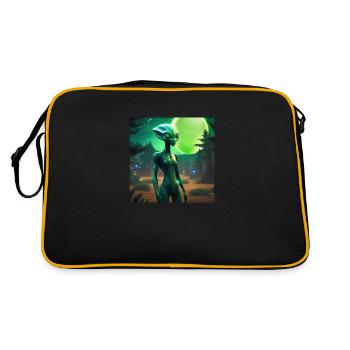 Green Moon alien - Retro Bag - black/gold - Back