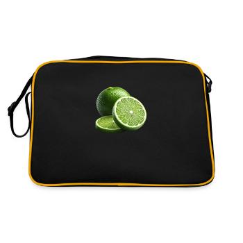 Limette - Retro Tasche - Schwarz/Gold - Hinten