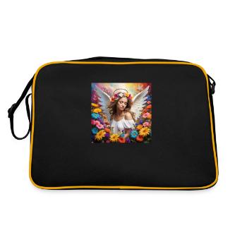 Angel in flowers - Retro Bag - black/gold - Back