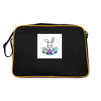 Ei, Ei, Osterzeit! - Retro Tasche - Schwarz/Gold - Hinten