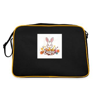 Zauberhafter Osterhase - Retro Tasche - Schwarz/Gold - Hinten