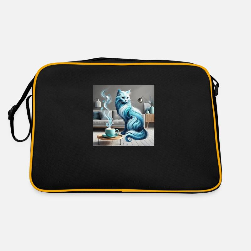 Le chat et le café - Sac Retro - noir/or