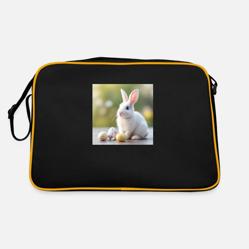 Weißer Hase Ostern Retro Tasche