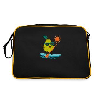 Sportliche Birne - Retro Tasche - Schwarz/Gold - Hinten