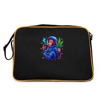 Spacemonkey - Retro Tasche - Schwarz/Gold - Hinten