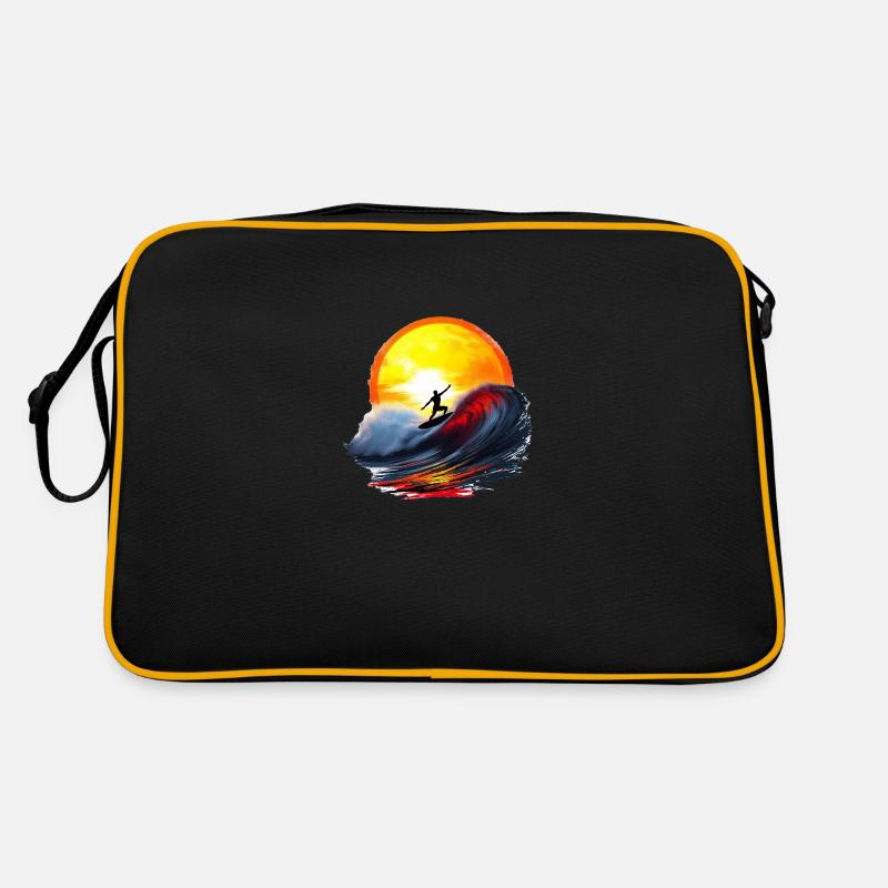 Surf until sunset - Retro Bag - black/gold
