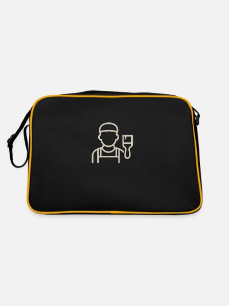 Der Maler - Retro Tasche - Schwarz/Gold - Hinten