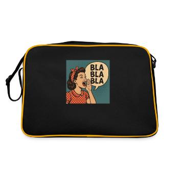 Fille rétro criant Bla Bla Bla Bla - Sac Retro - noir/or - Dos