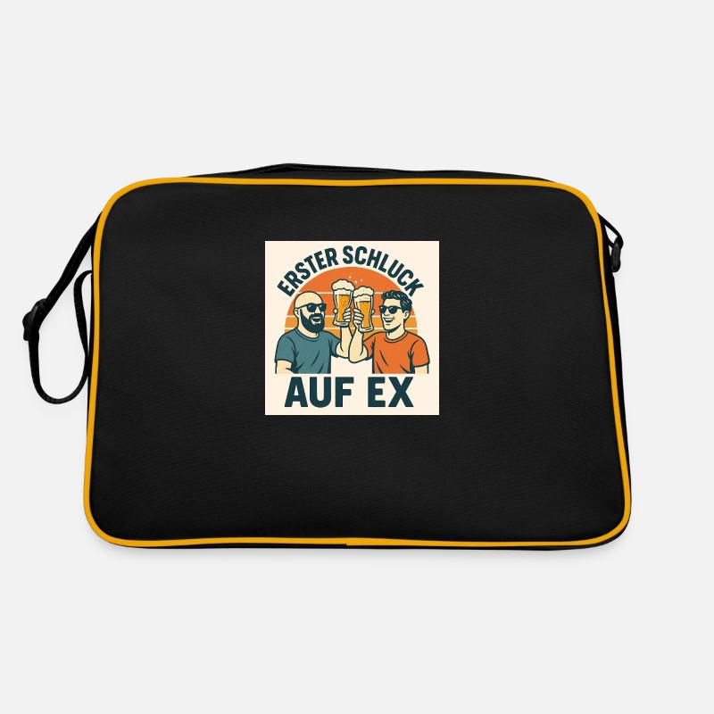 Erster Schluck auf Ex Retro Tasche