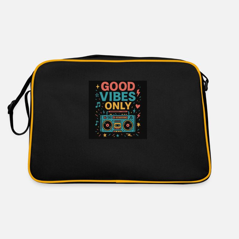Nur Vibes - Retro Tasche - Schwarz/Gold