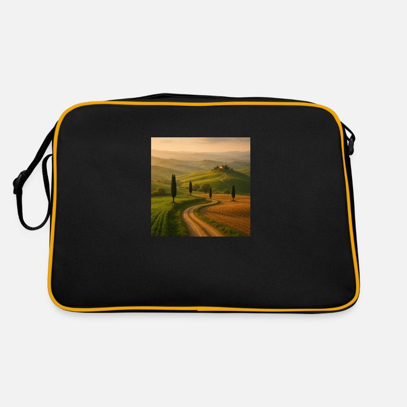 Schöne Landschaft - Retro Tasche - Schwarz/Gold