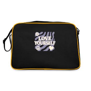 Love Yourself – Retro Design with Signs - Retro Bag - black/gold - Back