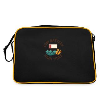 Low Battery, High Tides - Retro Tasche - Schwarz/Gold - Hinten