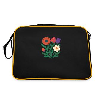 Exotic Bloom 2025 – Mix floral flat design  - Retro Bag - black/gold - Back