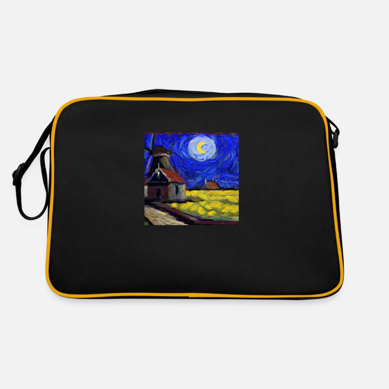 Digitale Kunst eines Van Gough-Gemäldes Retro Tasche