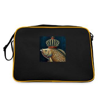 Crowned goldfish - Retro Bag - black/gold - Back