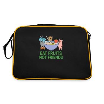 Vegan Food - Retro Tasche - Schwarz/Gold - Hinten