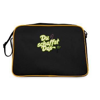 Du schaffst das - Retro Tasche - Schwarz/Gold - Hinten